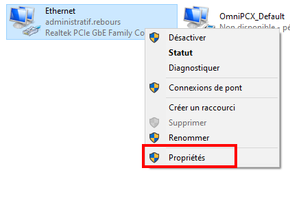 Propriétés réseau