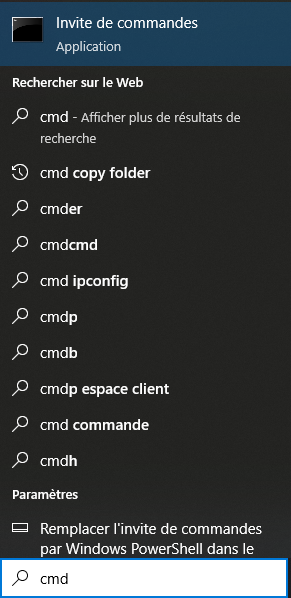 Ecrire CMD